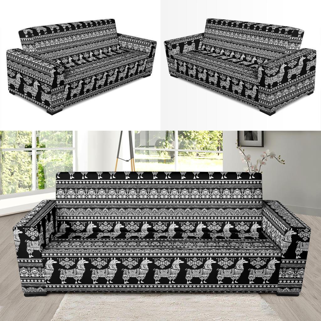 Aztec Llama Pattern Print Sofa Covers-grizzshop