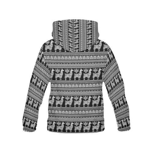 Aztec Llama Pattern Print Women Pullover Hoodie-grizzshop