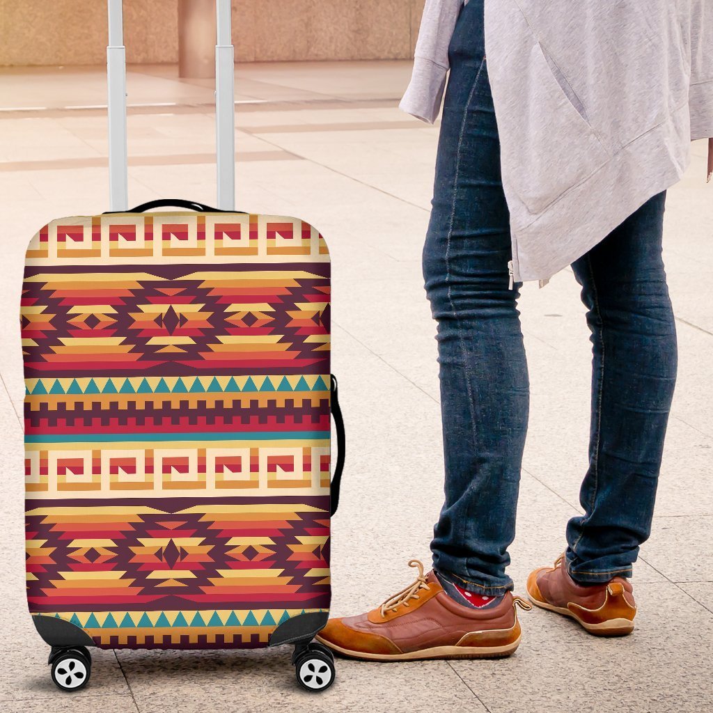 Aztec Native American Tribal Navajo Indians Print Elastic Luggage Cover-grizzshop