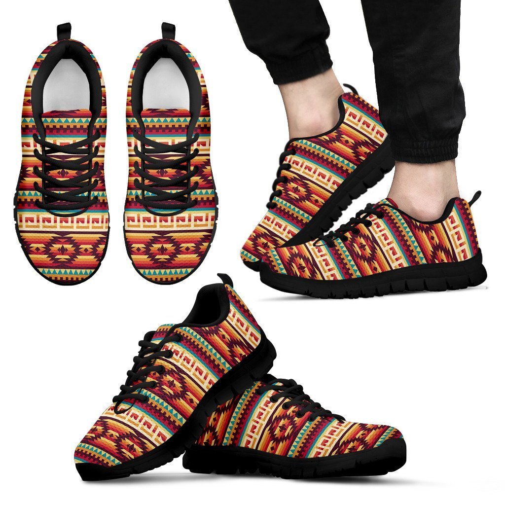 Aztec Native American Tribal Navajo Indians Print Men Shoes Sneakers-grizzshop