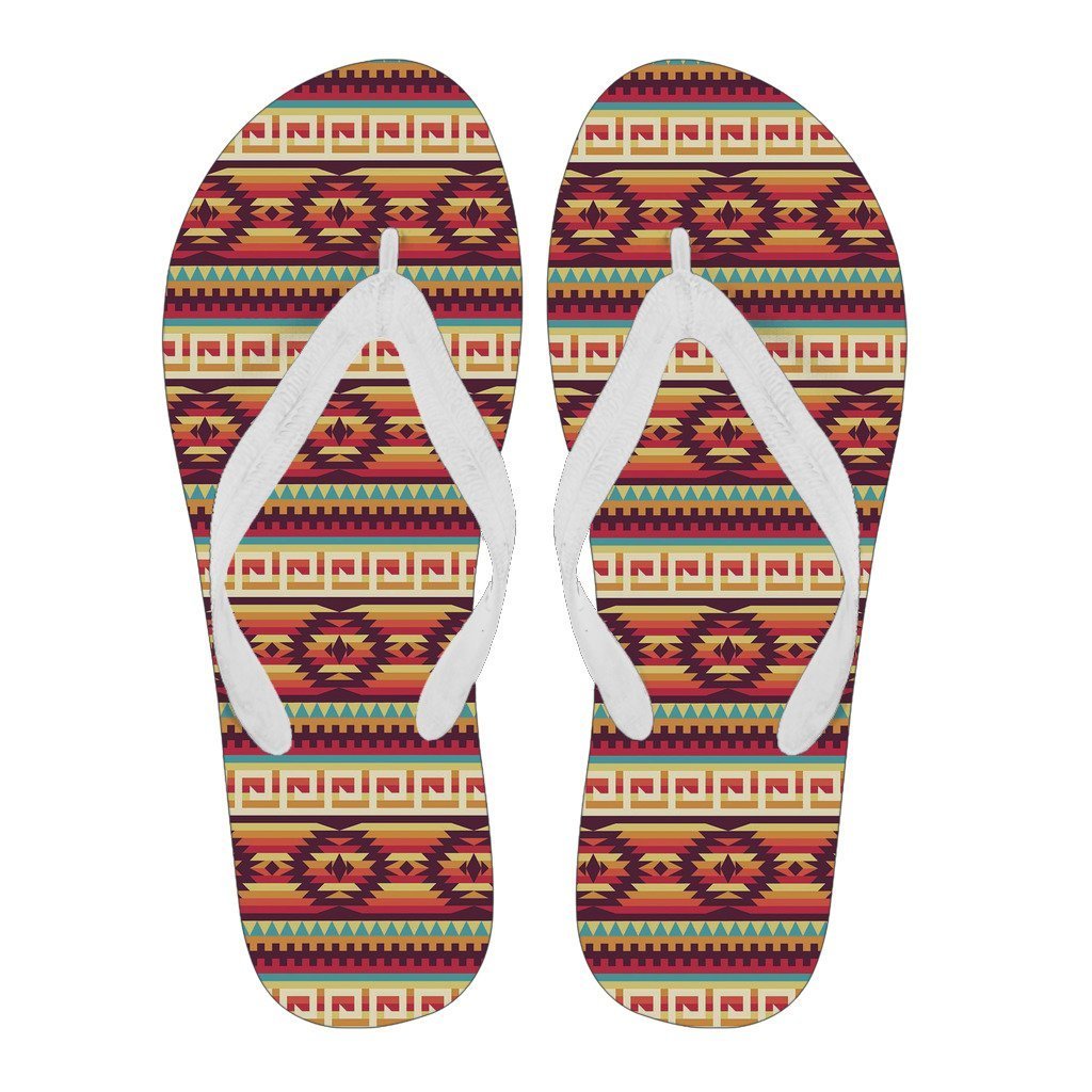 Aztec Native American Tribal Navajo Indians Print Men & Women Flip Flops-grizzshop