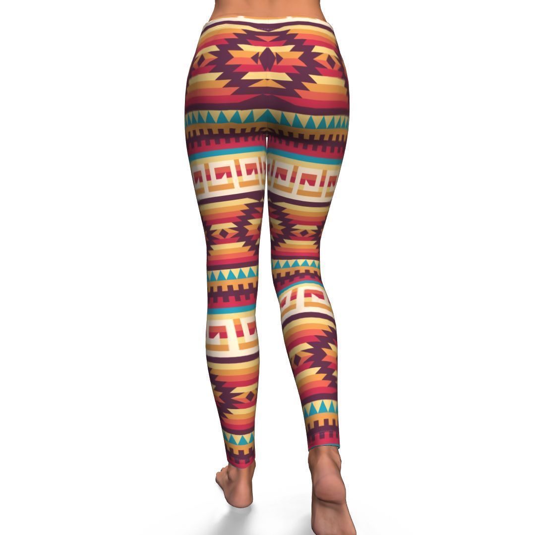 Aztec Native American Tribal Navajo Indians Print Pattern Women Leggings-grizzshop