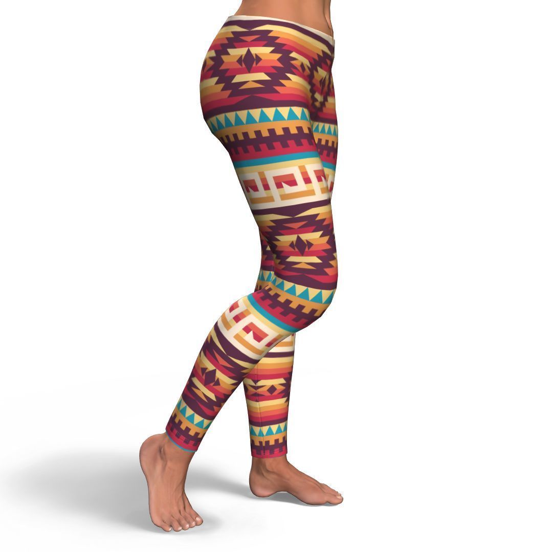 Aztec Native American Tribal Navajo Indians Print Pattern Women Leggings-grizzshop