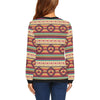 Aztec Native American Tribal Navajo Indians Print Women Crewneck Sweatshirt-grizzshop