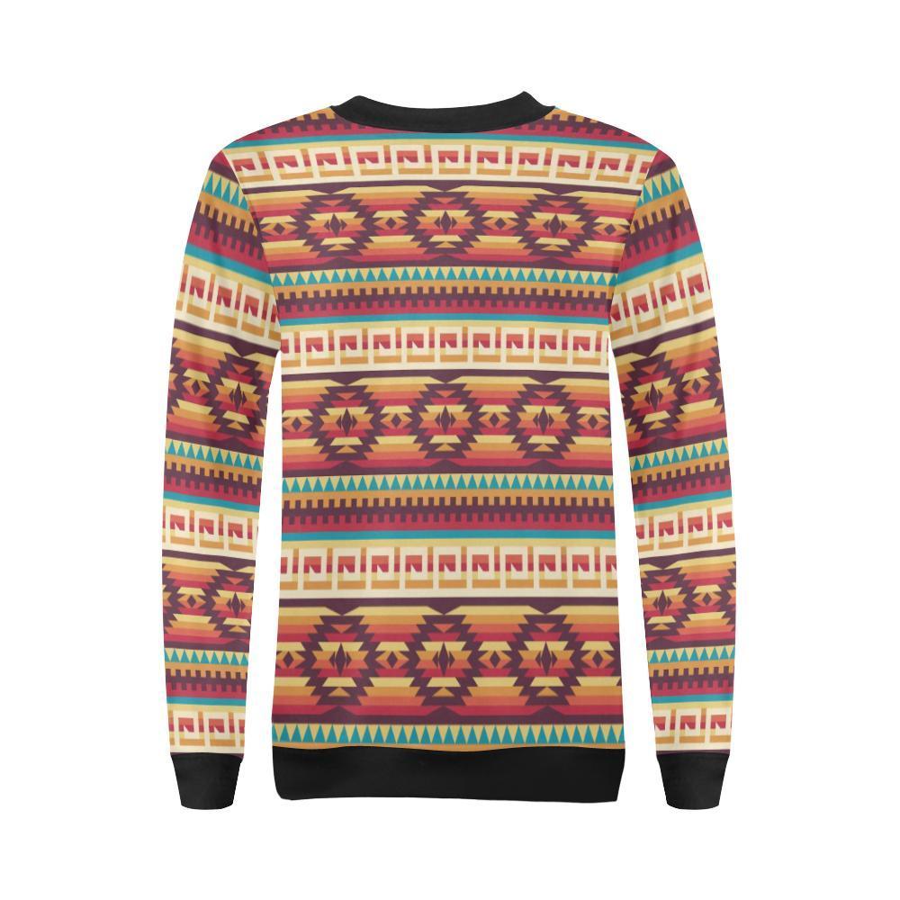 Aztec Native American Tribal Navajo Indians Print Women Crewneck Sweatshirt-grizzshop