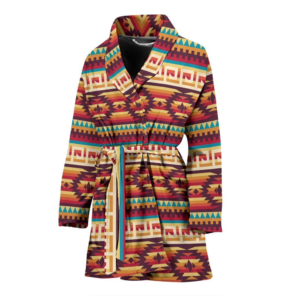 Aztec Native American Tribal Navajo Indians Print Women Long Robe-grizzshop