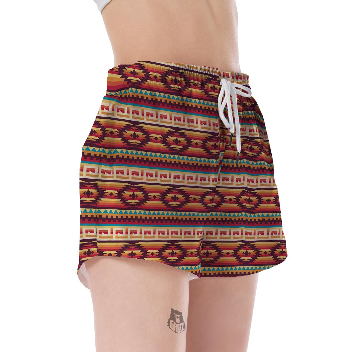 Aztec Native American Tribal Pendleton Navajo Indians Print Women's Shorts-grizzshop
