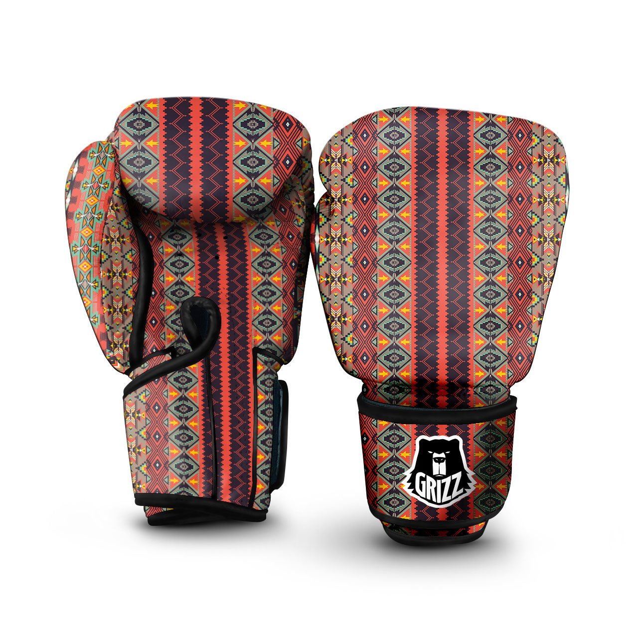 Aztec Native Tribal Print Pattern Boxing Gloves-grizzshop