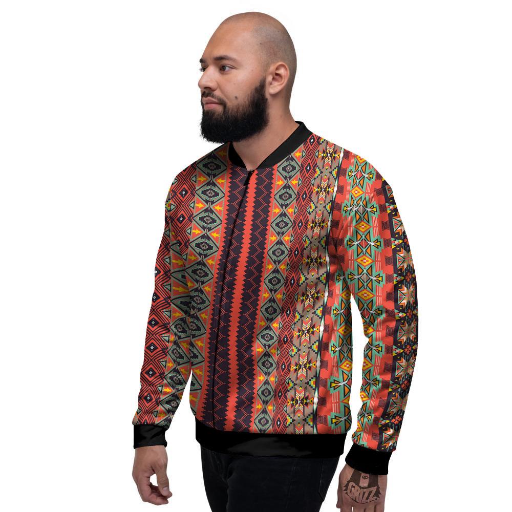 Aztec Native Tribal Print Pattern Men's Bomber Jacket-grizzshop