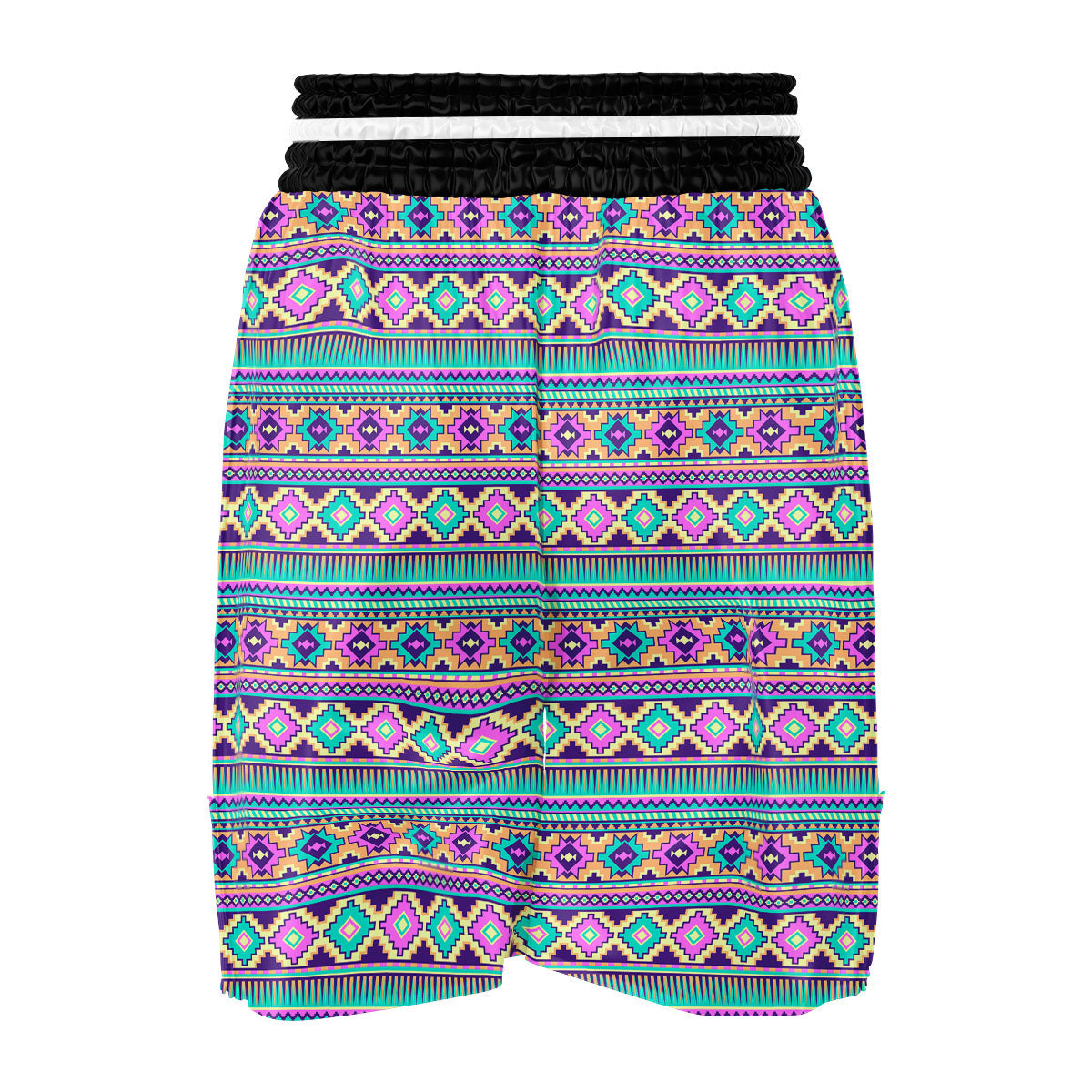 Aztec Neon Native Print Pattern Boxing Shorts-grizzshop