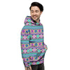 Aztec Neon Native Print Pattern Men's Hoodie-grizzshop