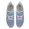 Aztec Neon Native Print Pattern White Athletic Shoes-grizzshop