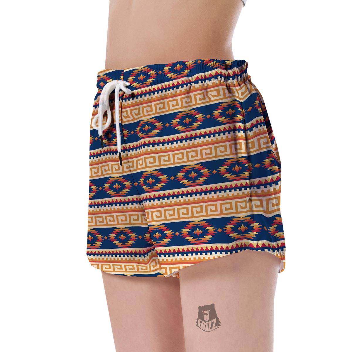 Aztec Pendleton Tribal Indians Navajo Native American Print Women's Shorts-grizzshop