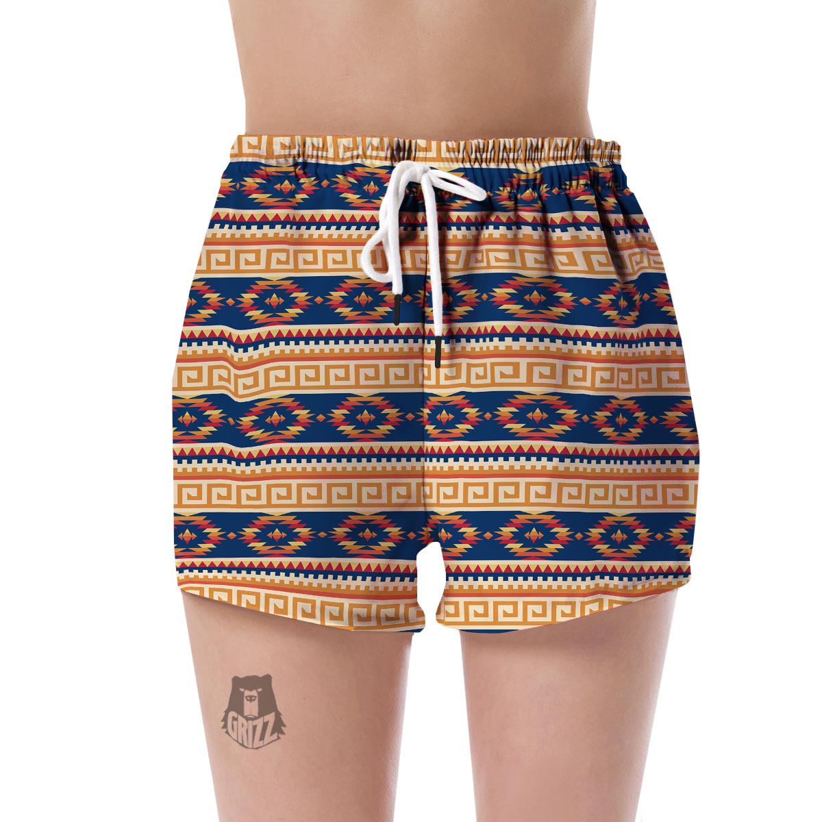 Aztec Pendleton Tribal Indians Navajo Native American Print Women's Shorts-grizzshop