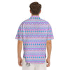 Aztec Pink And Pastel Print Pattern Men's Short Sleeve Shirts-grizzshop