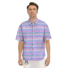 Aztec Pink And Pastel Print Pattern Men's Short Sleeve Shirts-grizzshop