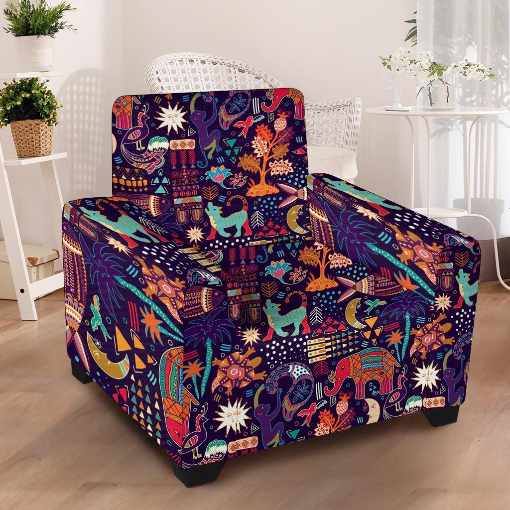 Aztec Psychedelic Trippy Armchair Cover-grizzshop