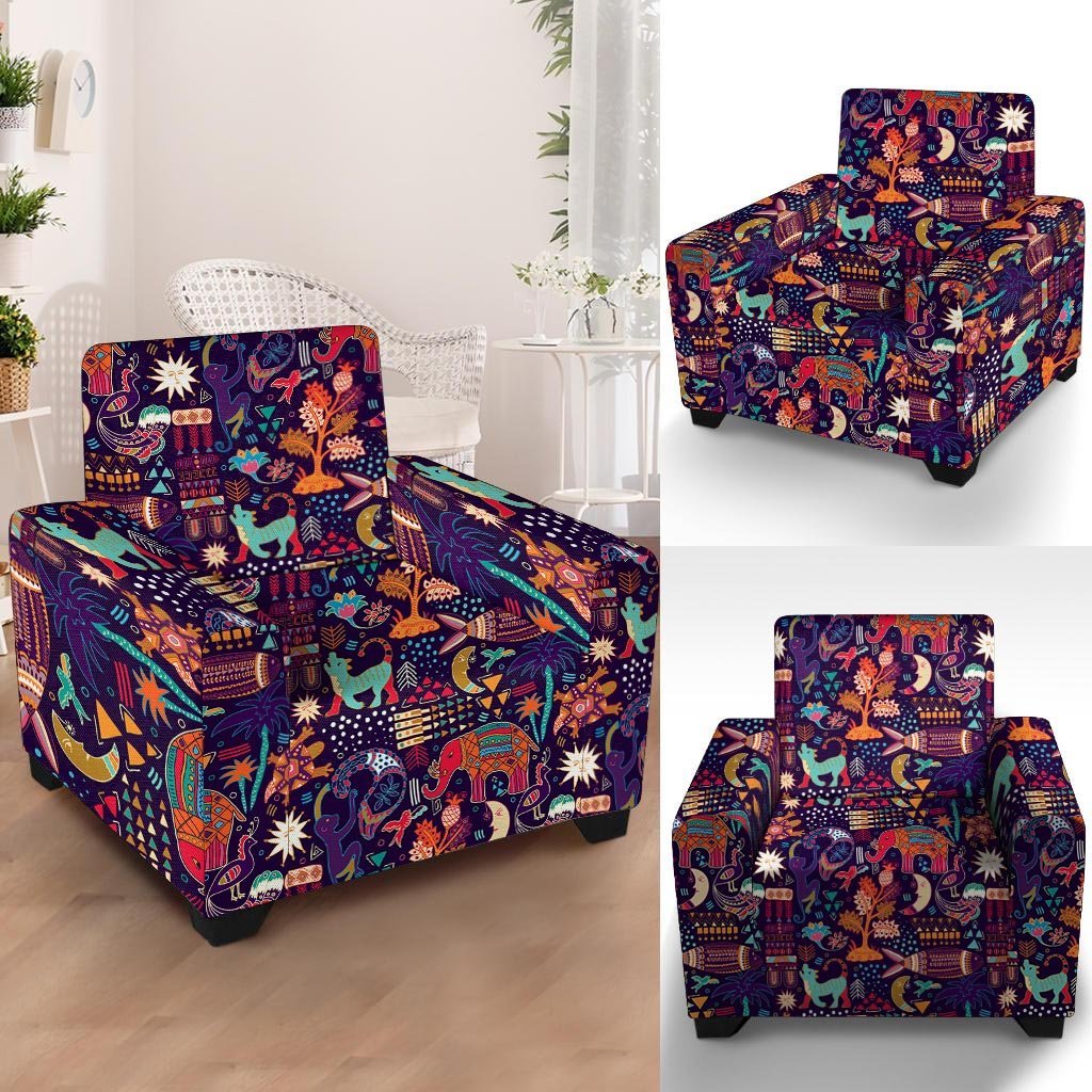 Aztec Psychedelic Trippy Armchair Cover-grizzshop