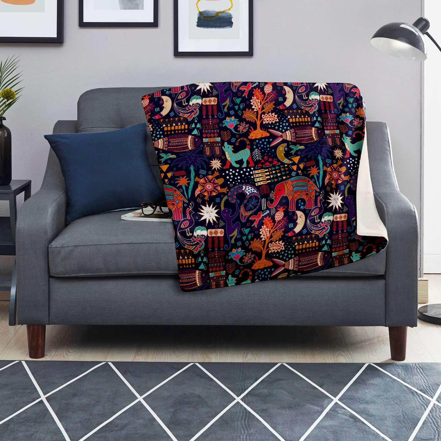 Aztec Psychedelic Trippy Blanket-grizzshop