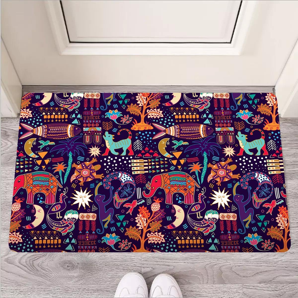 Aztec Psychedelic Trippy Door Mat-grizzshop