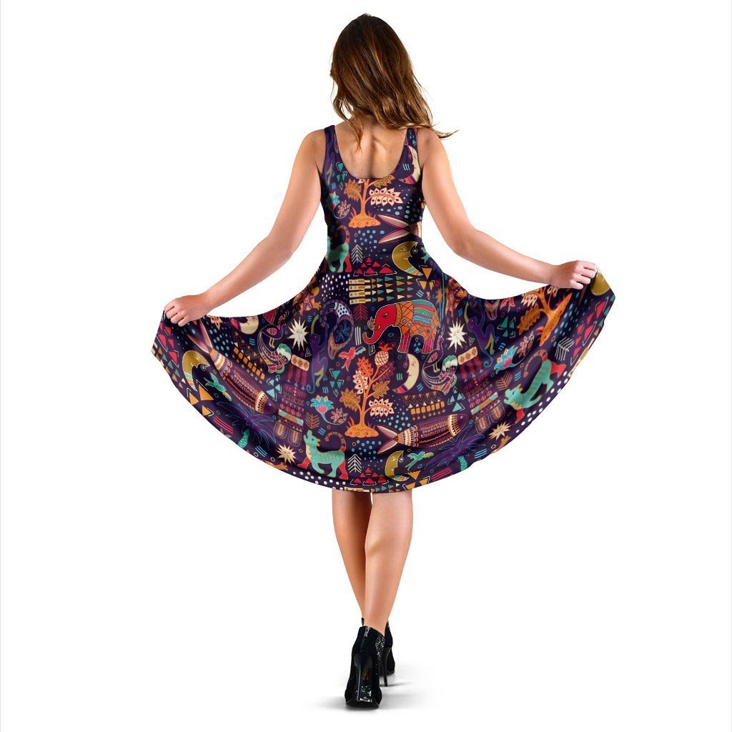 Aztec Psychedelic Trippy Dress-grizzshop