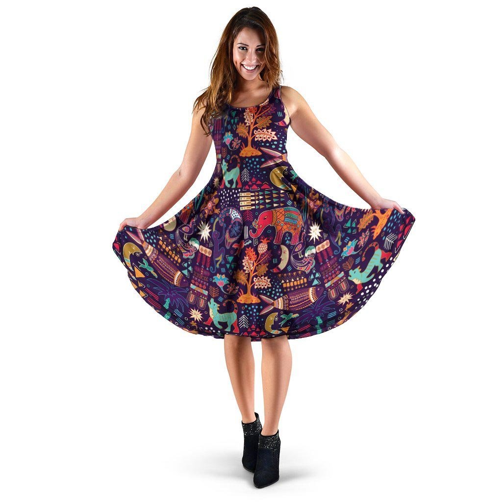 Aztec Psychedelic Trippy Dress-grizzshop