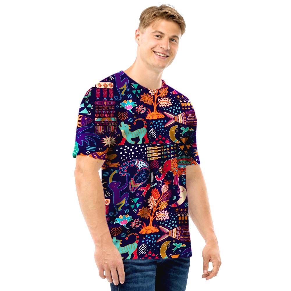 Aztec Psychedelic Trippy Men T Shirt-grizzshop