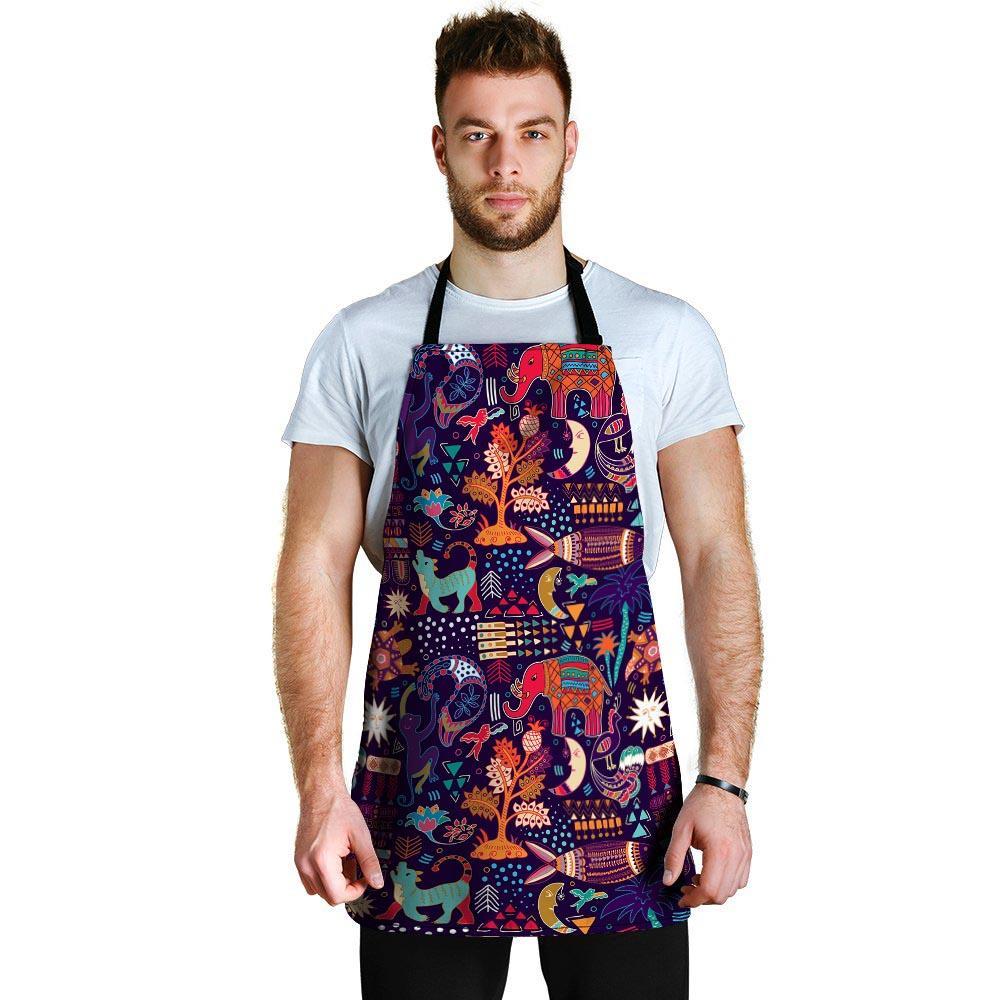 Aztec Psychedelic Trippy Men's Apron-grizzshop