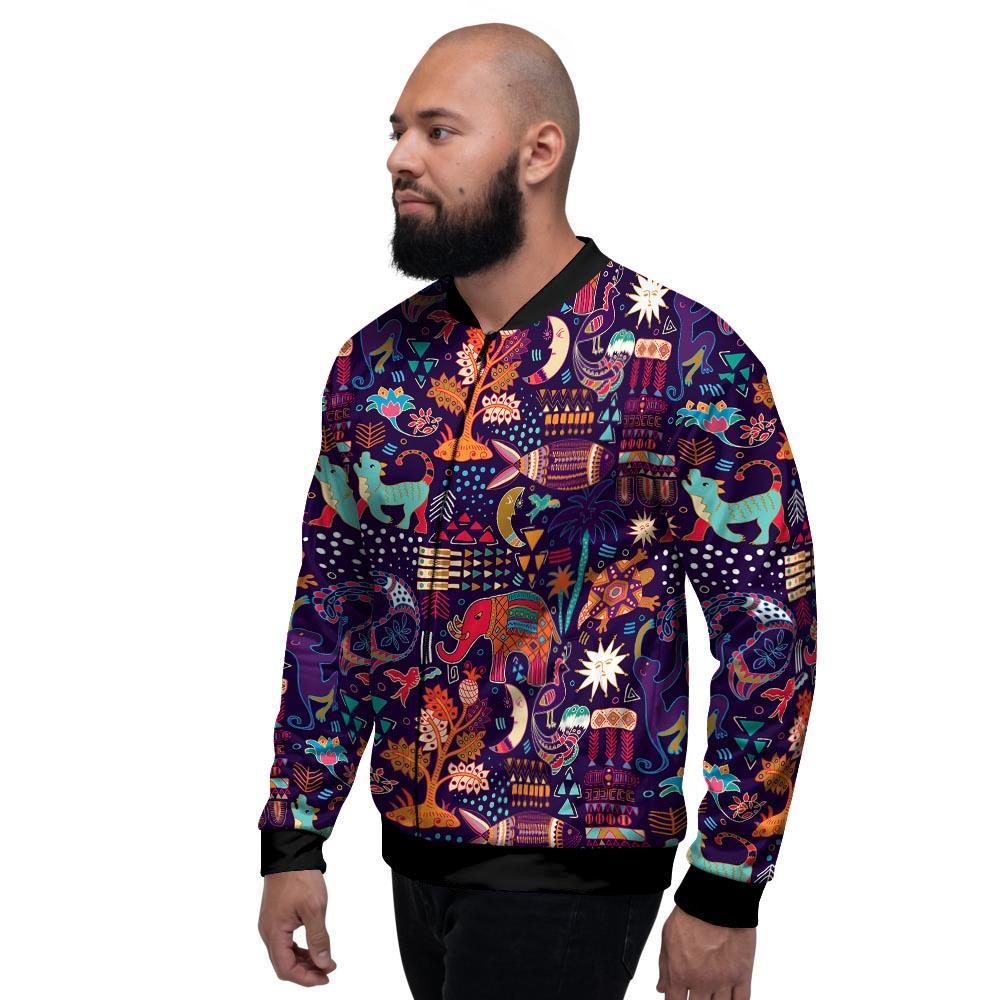 Aztec Psychedelic Trippy Men's Bomber Jacket-grizzshop