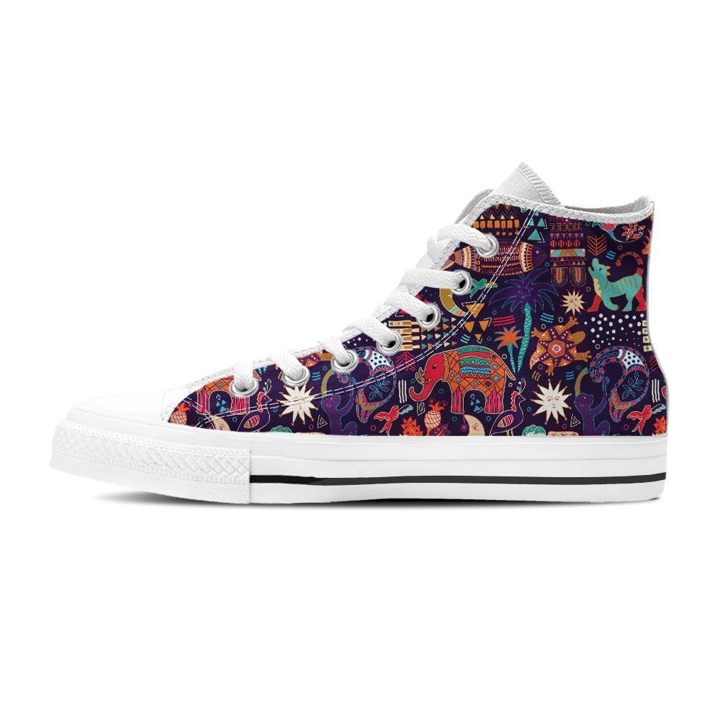 Aztec Psychedelic Trippy Men's High Top Shoes-grizzshop