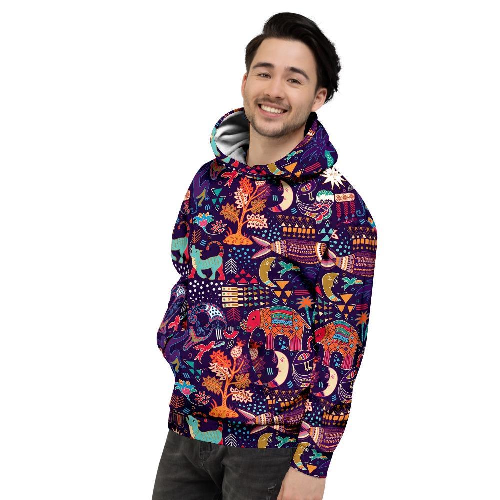 Aztec Psychedelic Trippy Men's Hoodie-grizzshop