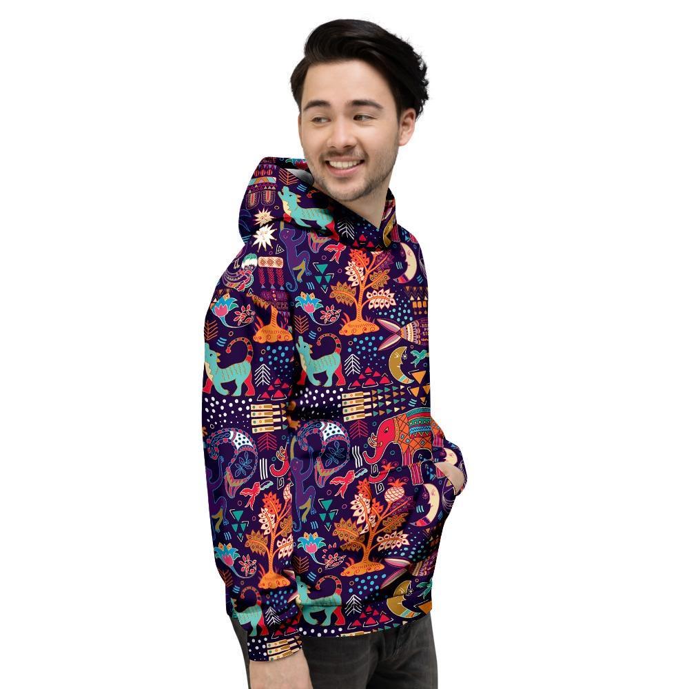 Aztec Psychedelic Trippy Men's Hoodie-grizzshop