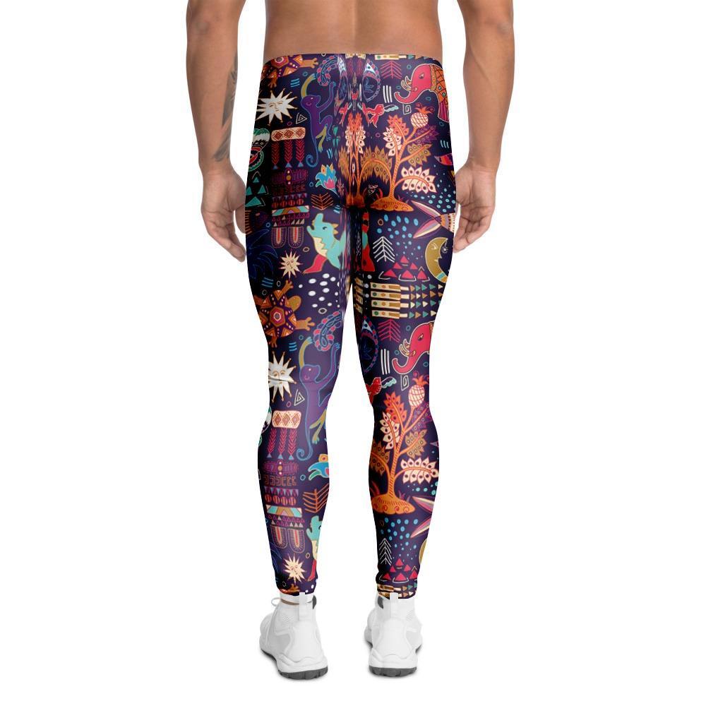 Aztec Psychedelic Trippy Men's Leggings-grizzshop