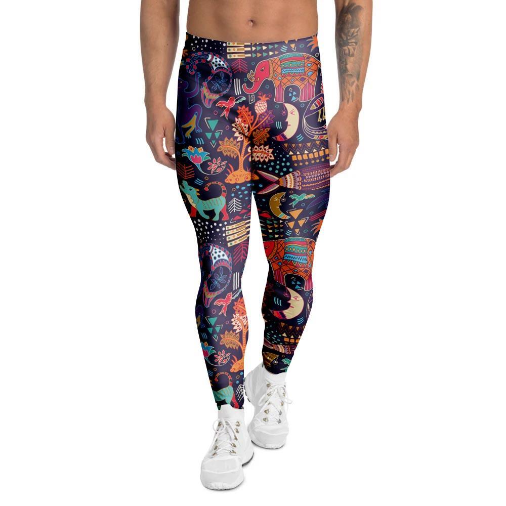 Aztec Psychedelic Trippy Men's Leggings-grizzshop