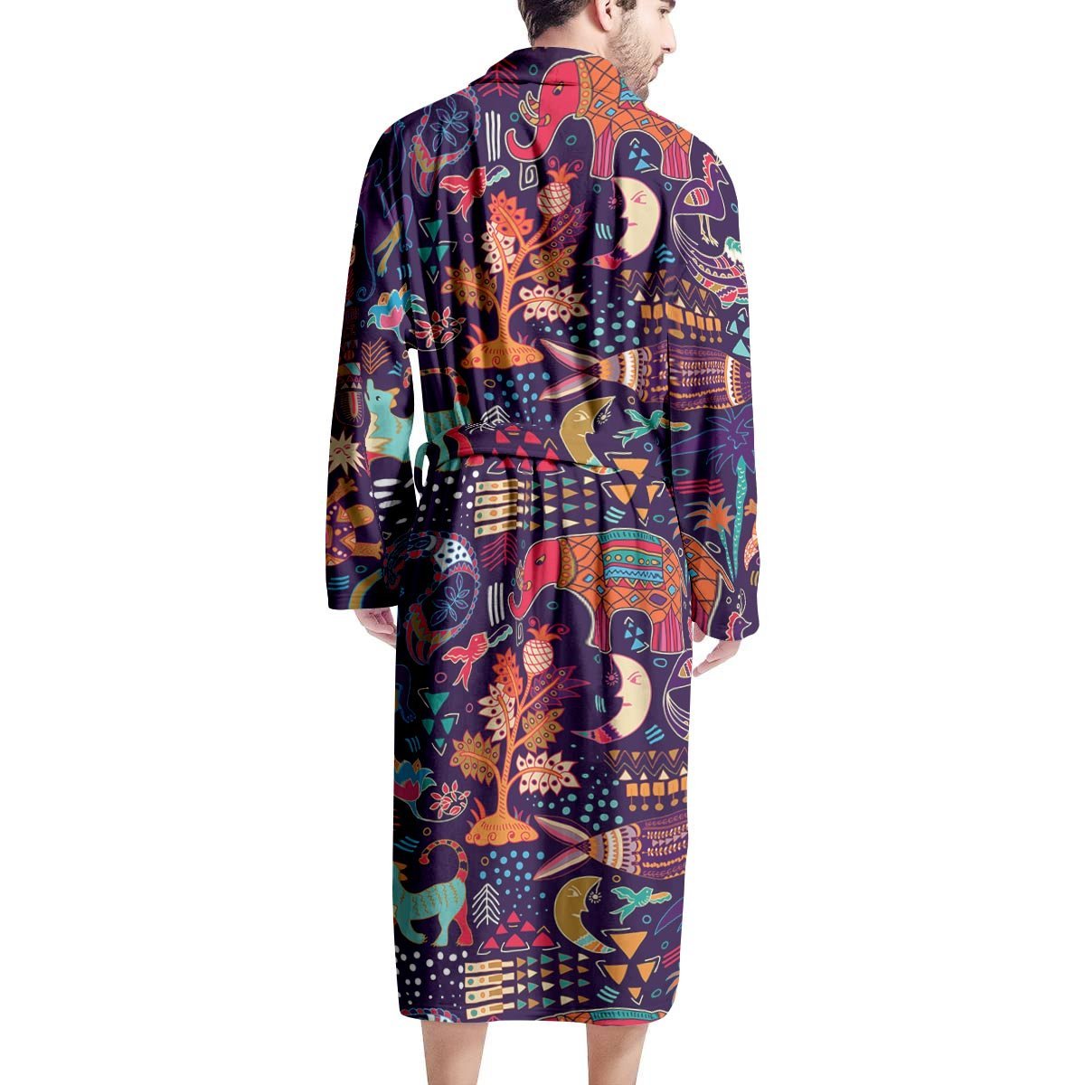 Aztec Psychedelic Trippy Men's Robe-grizzshop