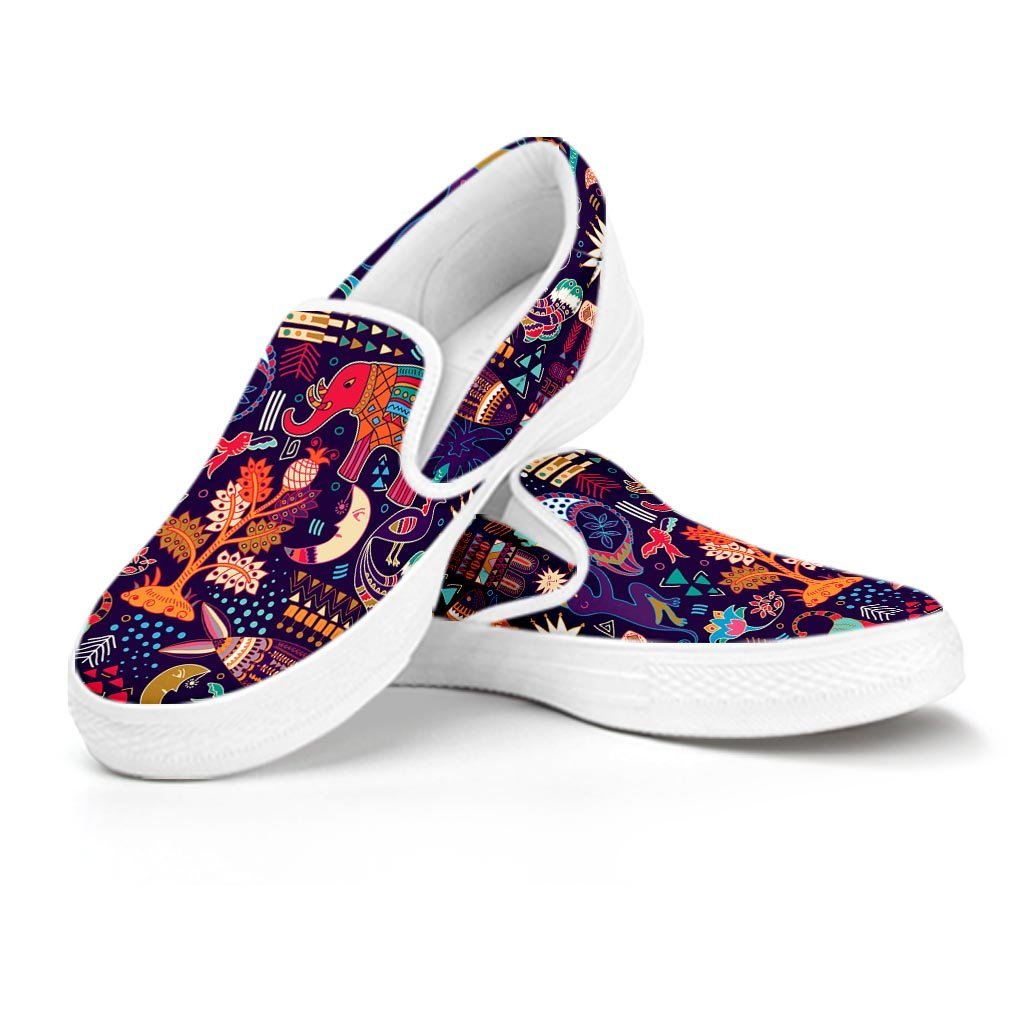 Aztec Psychedelic Trippy Men's Slip On Sneakers-grizzshop