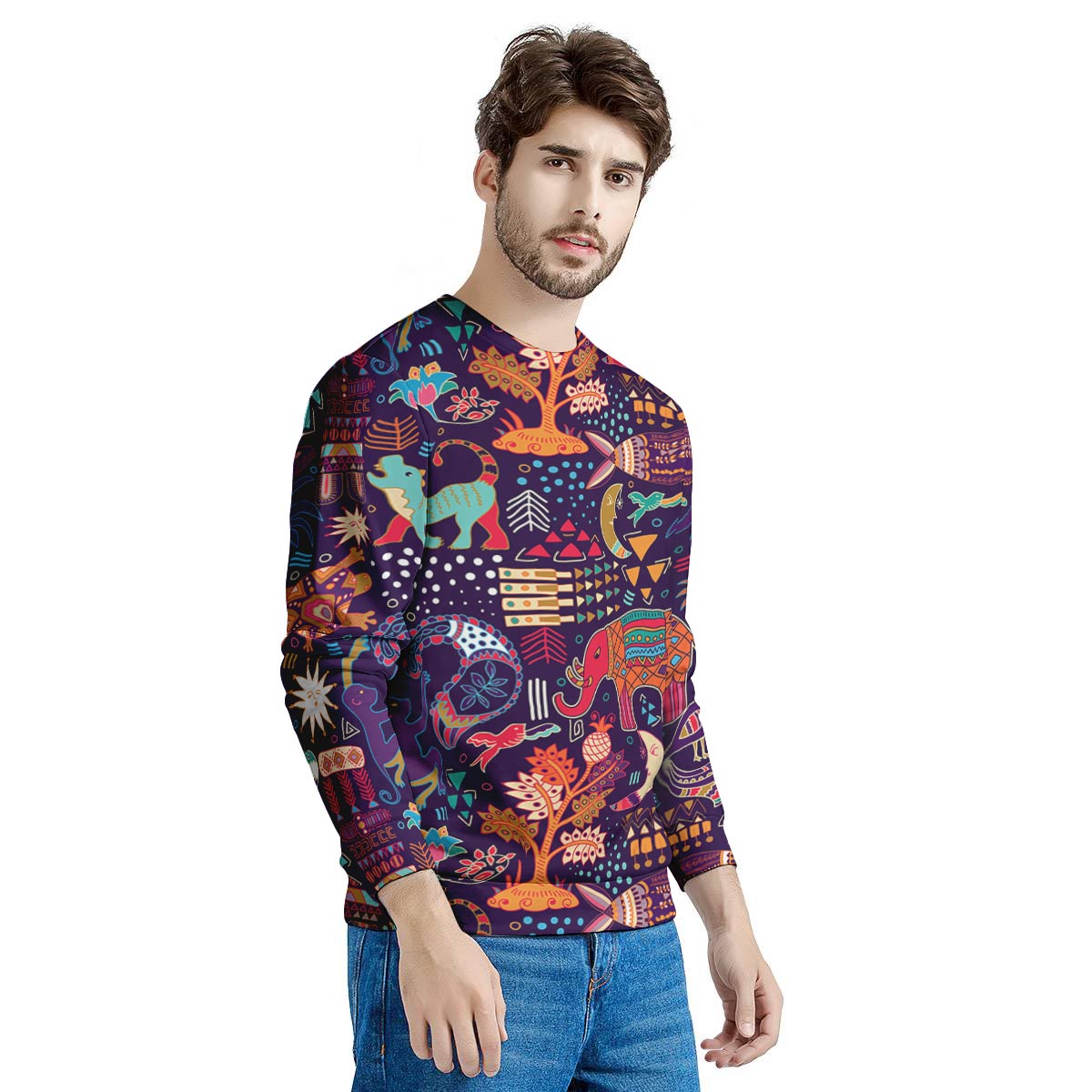 Aztec Psychedelic Trippy Men's Sweatshirt-grizzshop