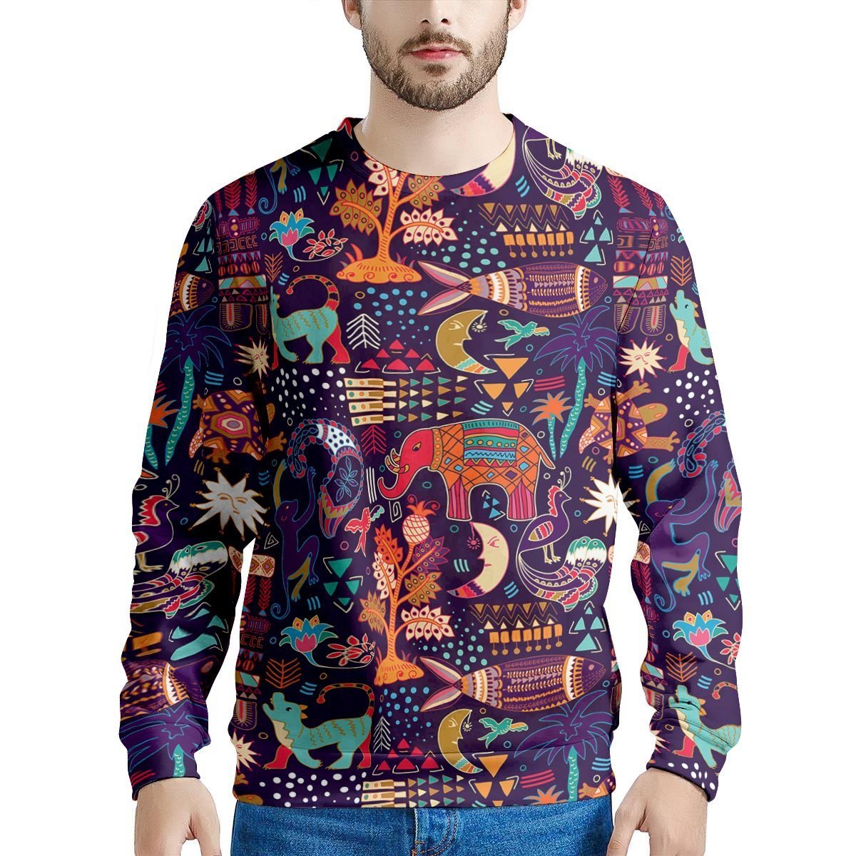 Aztec Psychedelic Trippy Men's Sweatshirt-grizzshop