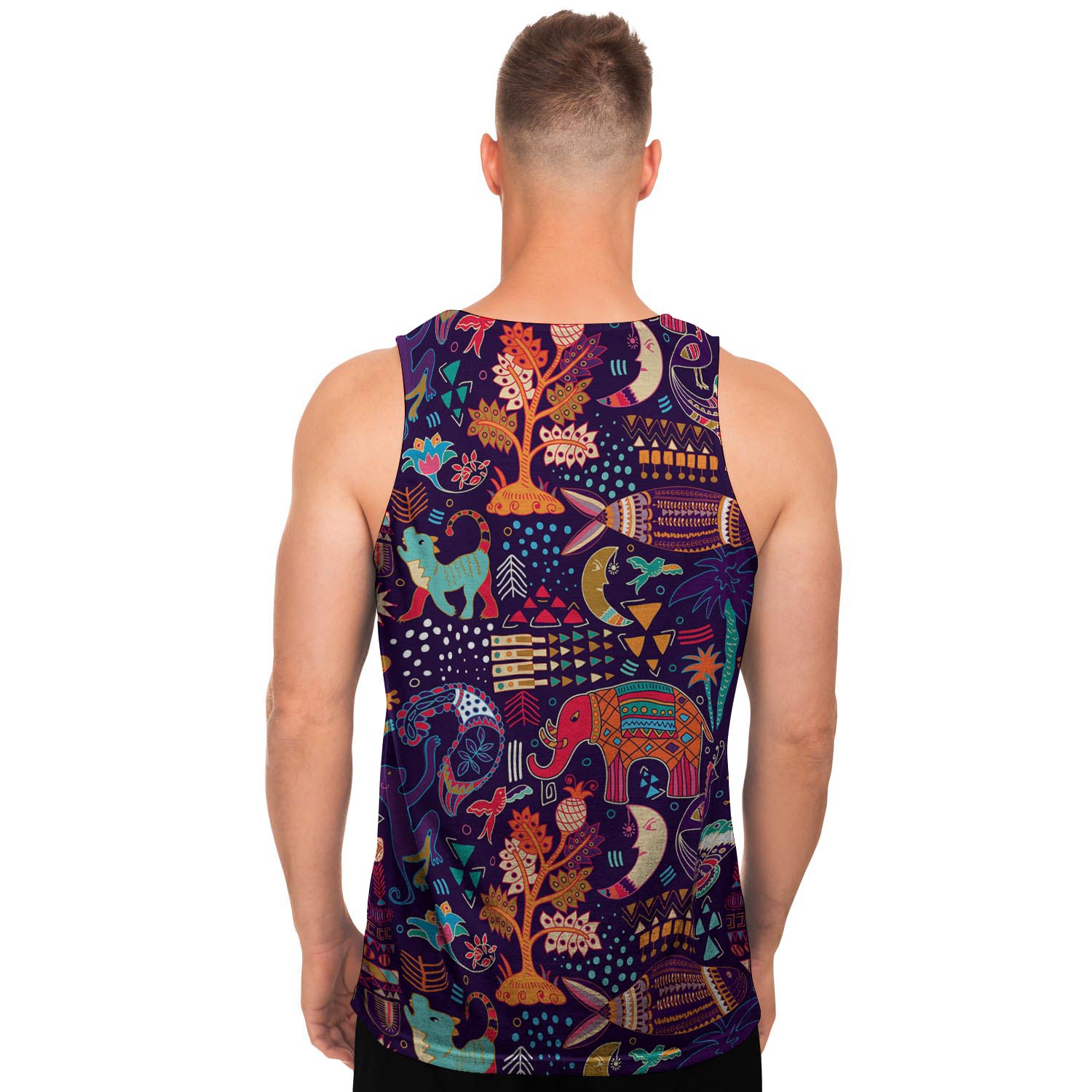 Aztec Psychedelic Trippy Men's Tank Tops-grizzshop