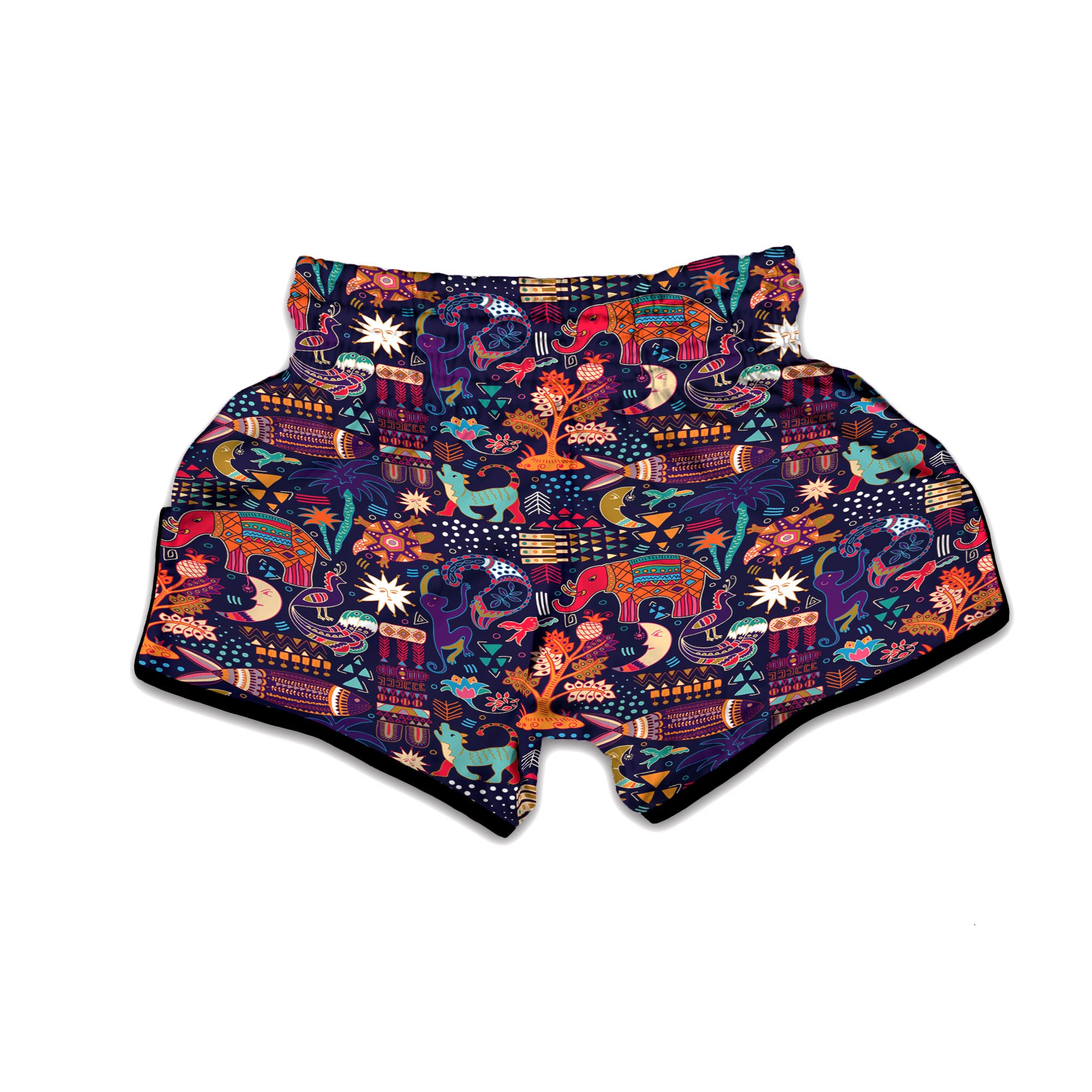 Aztec Psychedelic Trippy Muay Thai Boxing Shorts-grizzshop