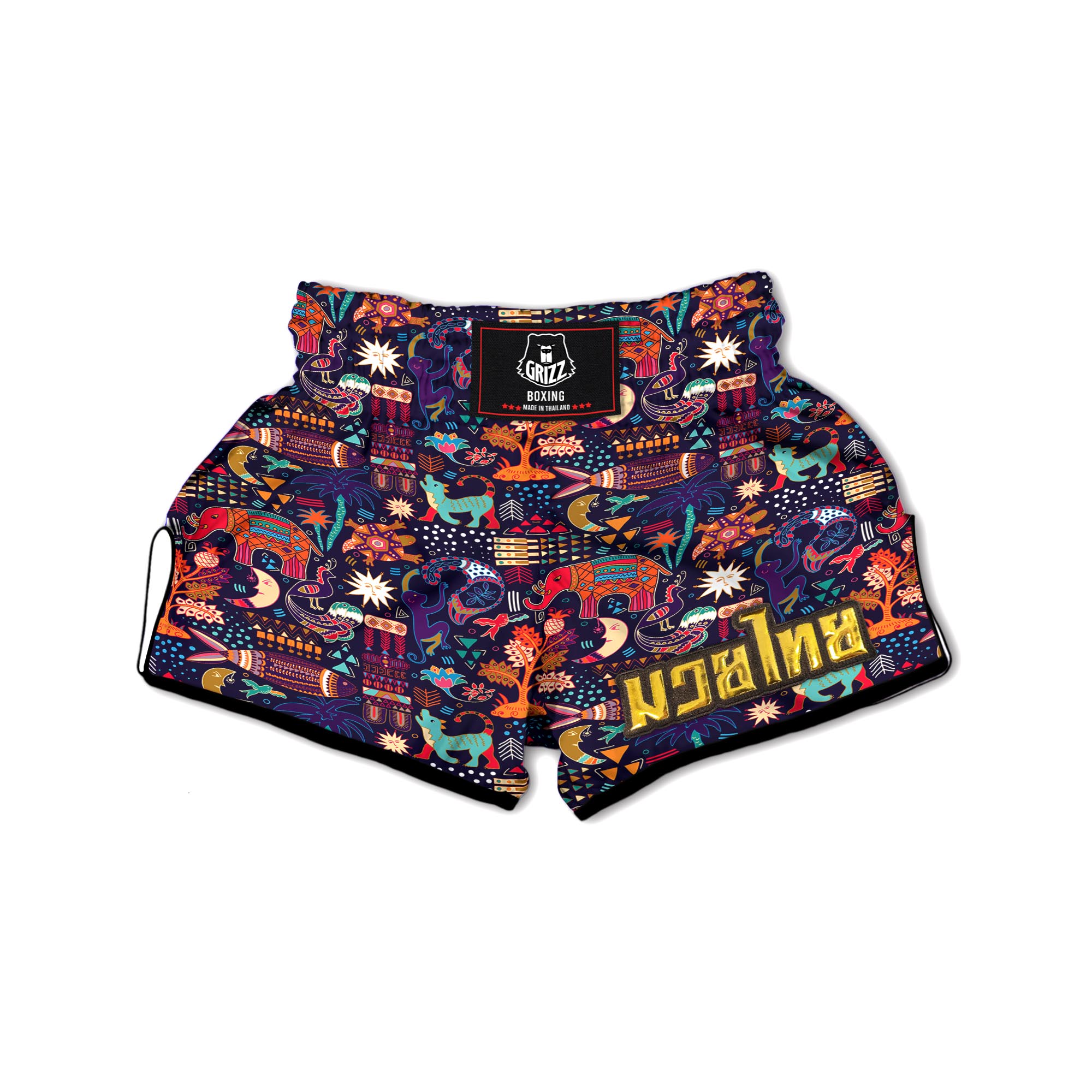 Aztec Psychedelic Trippy Muay Thai Boxing Shorts-grizzshop