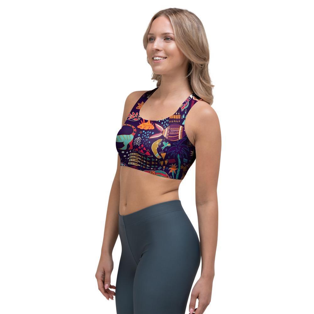 Aztec Psychedelic Trippy Sports Bra-grizzshop