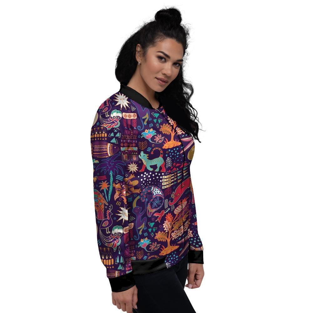 Aztec Psychedelic Trippy Women's Bomber Jacket-grizzshop