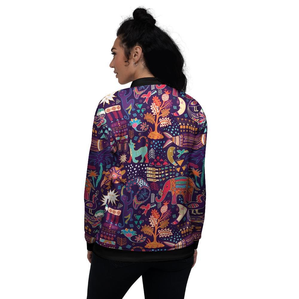 Aztec Psychedelic Trippy Women's Bomber Jacket-grizzshop