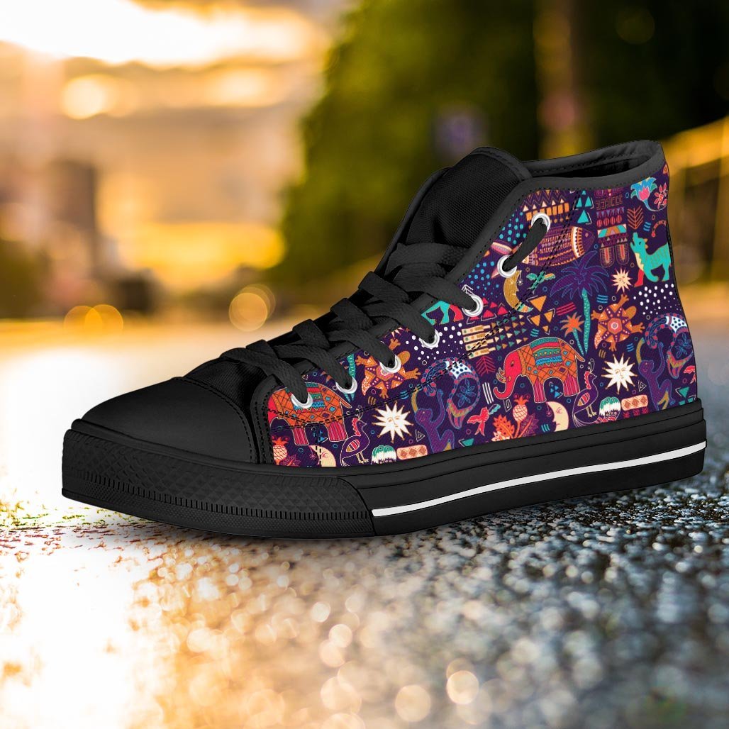 Aztec Psychedelic Trippy Women's High Top Shoes-grizzshop