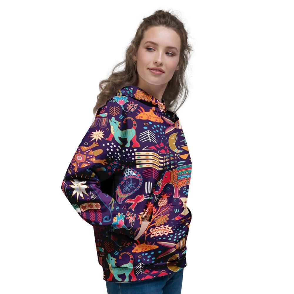 Aztec Psychedelic Trippy Women's Hoodie-grizzshop