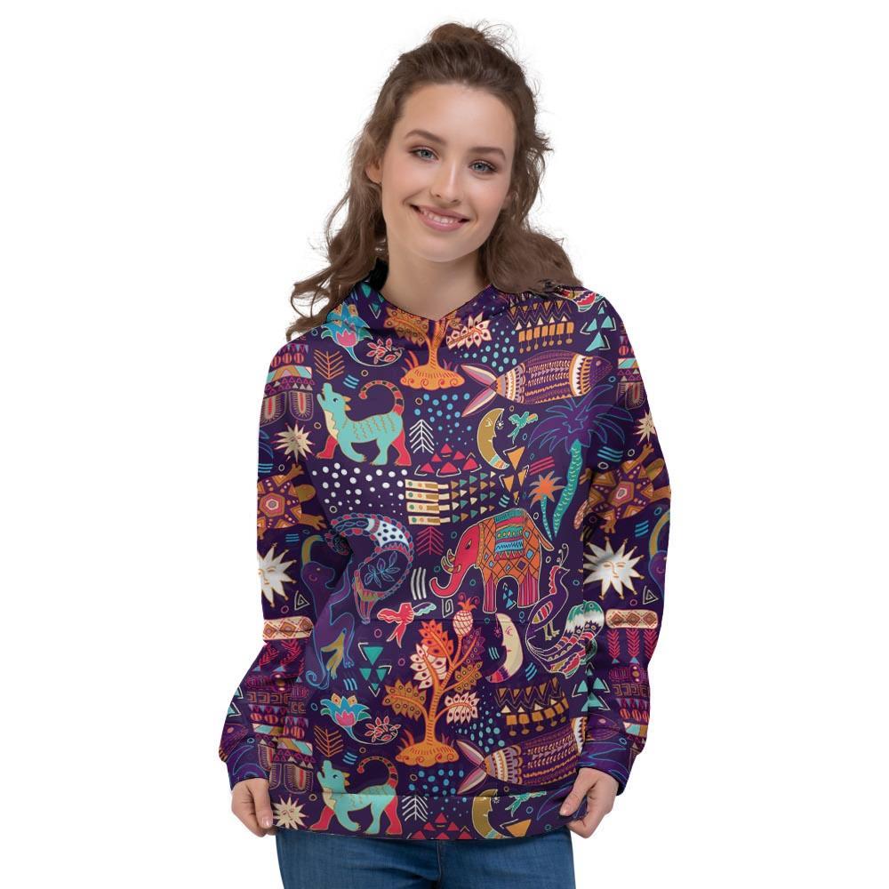 Aztec Psychedelic Trippy Women's Hoodie-grizzshop