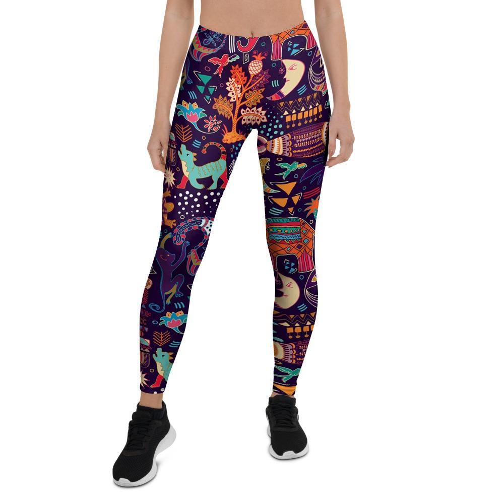 Aztec Psychedelic Trippy Women's Leggings-grizzshop