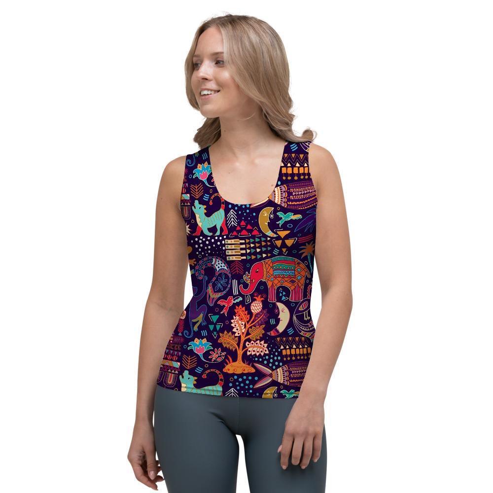 Aztec Psychedelic Trippy Women's Tank Top-grizzshop