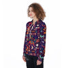 Aztec Psychedelic Trippy Women's Zip Up Hoodie-grizzshop